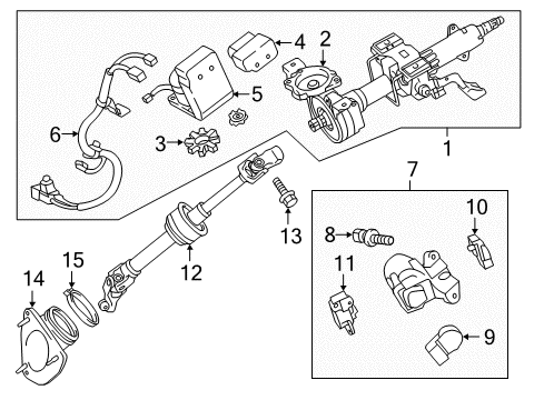 2012 Toyota Camry Ignition Lock Upper Bracket Diagram for 45020-06140
