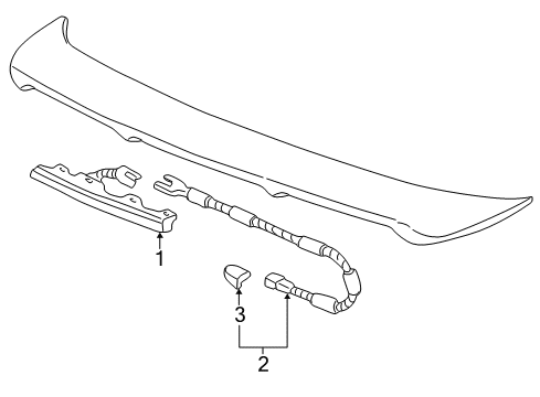 1995 Acura Integra High Mount Lamps Light Assembly, High Mount Stop Diagram for 34270-ST7-A12