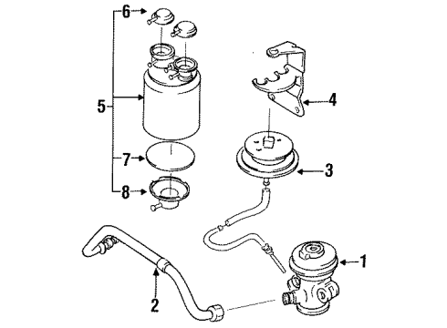 1990 Nissan Sentra Emission Components CANISTER Assembly E Diagram for 14950-65Y1A
