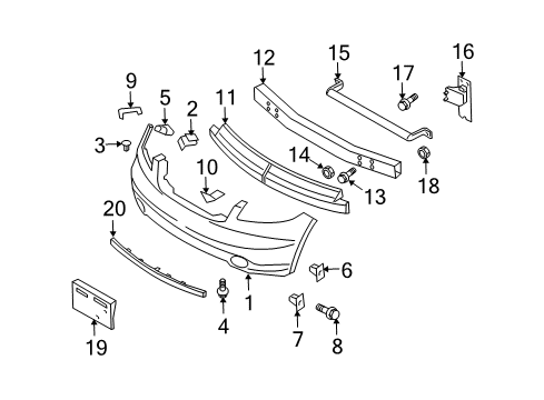 2003 Infiniti FX45 Front Bumper Screw-Tapping Diagram for 08116-8202H