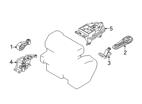 2013 Nissan Juke Engine & Trans Mounting Engine Mounting Bracket, Rear Diagram for 11332-1KD0A