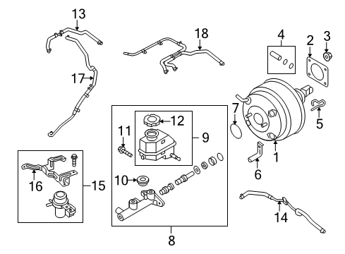 2011 Hyundai Genesis Coupe Cowl Components Hose Assembly-Brake Booster Vacuum Diagram for 59130-2M800