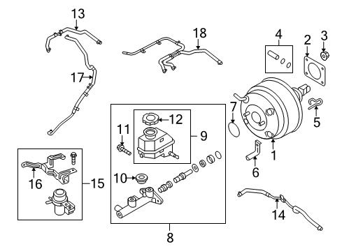 2013 Hyundai Genesis Coupe Cowl Components Reservoir-Master Cylinder Diagram for 58511-2M000