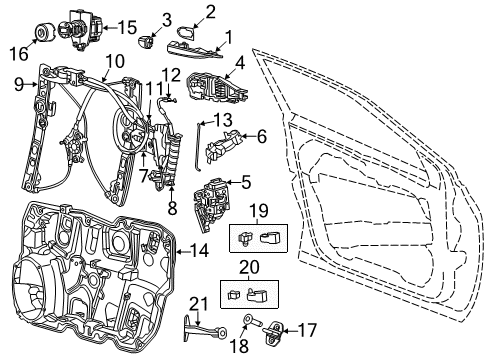 2013 Dodge Dart Front Door Handle-Exterior Door Diagram for 1SZ26KCLAG