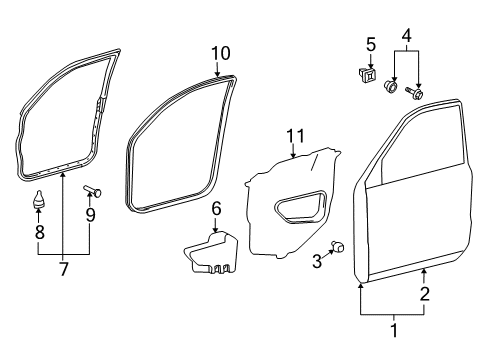 2017 Lexus LX570 Front Door Panel Sub-Assembly, Front Door Inside Diagram for 67001-60840