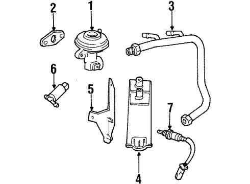 1997 Ford Windstar EGR System EGR Tube Diagram for F78Z-9D477-CB