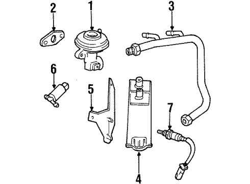 1996 Ford Windstar Powertrain Control EGR Valve Diagram for E6AZ-9D475-B