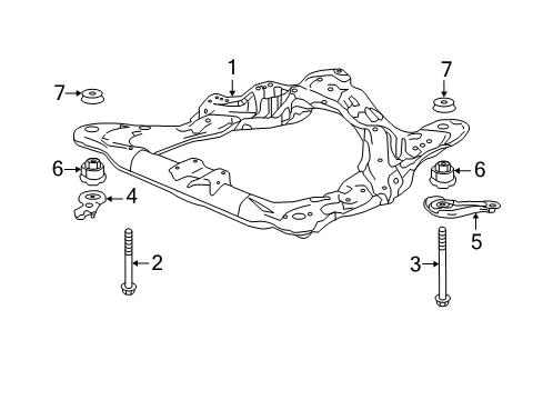 2014 Acura RDX Suspension Mounting - Front Stay, Left Front Sub-Frame Mounting Diagram for 50276-TX4-A01