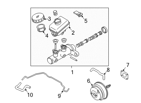 2005 Nissan 350Z Hydraulic System Master Vacuum Assembly Diagram for 47210-CF000