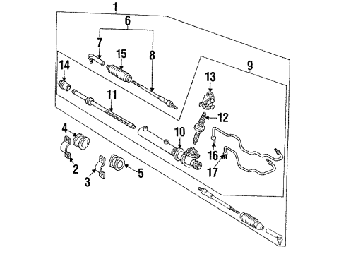 1993 Nissan NX P/S Pump & Hoses, Steering Gear & Linkage Hose Assy-Control Valve Diagram for 49720-95R05