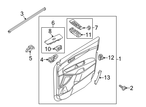 2020 Kia Sorento Mirrors Power Window Unit Assembly Diagram for 93576C6BD0