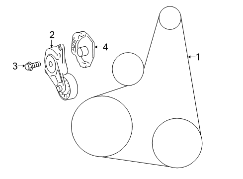 2018 Toyota Camry Belts & Pulleys Belt Tensioner Bolt Diagram for 90105-A0395