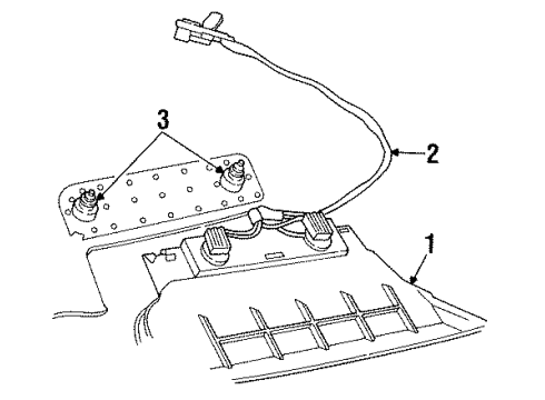 1996 Eagle Vision High Mount Lamps Lamp-High Mounted Stop Diagram for 4769056AB