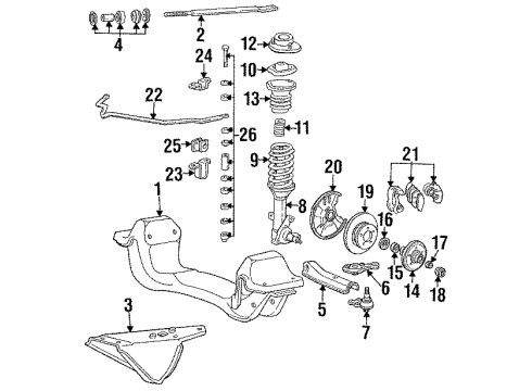 1989 Chrysler Conquest Front Brakes Hose Diagram for MR129757