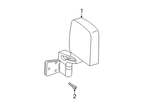 2005 Jeep Wrangler Outside Mirrors Driver Side Mirror Outside Rear View Diagram for 55395061AD