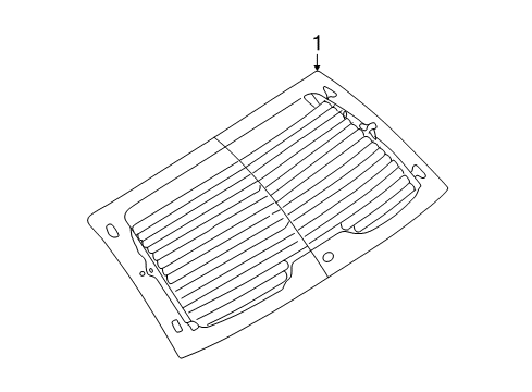 2005 Buick Rendezvous Lift Gate - Glass & Hardware Lift Gate Glass Diagram for 10423011