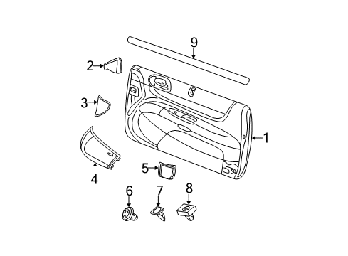 2003 Chrysler Sebring Interior Trim - Door WEATHERSTRIP-Front Door Belt Diagram for 4880068AF