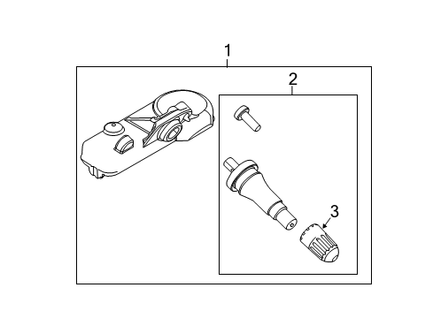 2018 Ford Focus Tire Pressure Monitoring Tire Pressure Sensor Diagram for EB3Z-1A189-A