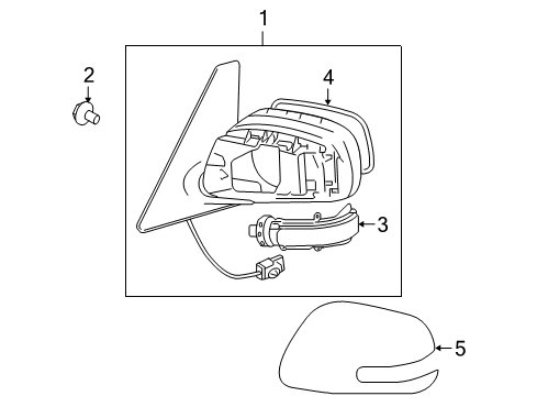 2011 Scion xB Outside Mirrors Mirror Cover Diagram for 87915-22050-K0