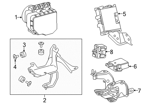 2017 Lexus RC200t ABS Components Bracket Assembly, Brake Diagram for 44590-24020