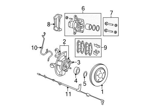 2008 Dodge Caliber Front Brakes Front Brake Rotor Diagram for 5105513AA