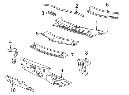 2004 Ford Freestar Cowl Insulator Diagram for 3F2Z-17023A46-AA