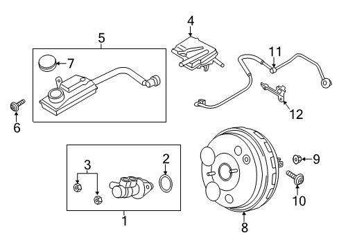 2019 Ford Escape Dash Panel Components Booster Diagram for CV6Z-2005-E