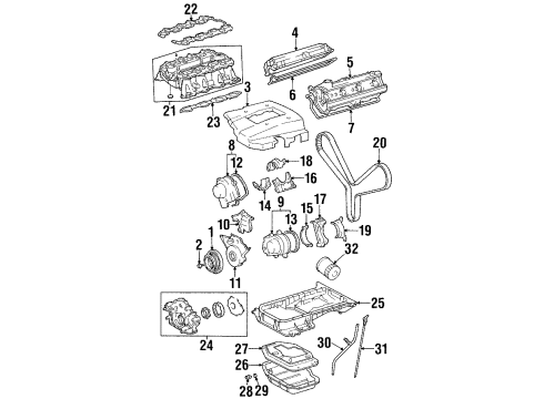 2000 Lexus SC400 Filters Element Diagram for 17801-07020