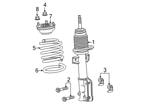 2011 Ford Mustang Struts & Components - Front Strut Nut Diagram for -W714653-S900