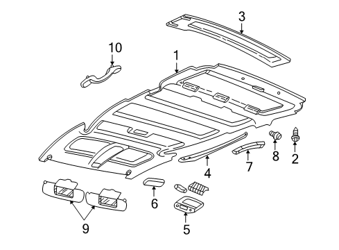 1997 Chevrolet Venture Interior Trim - Roof Handle Asm-Center Pillar Asst *Teal D Diagram for 10267768