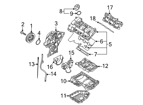 2010 Kia Sedona Intake Manifold Gasket-Surge Tank Diagram for 29215-3C200