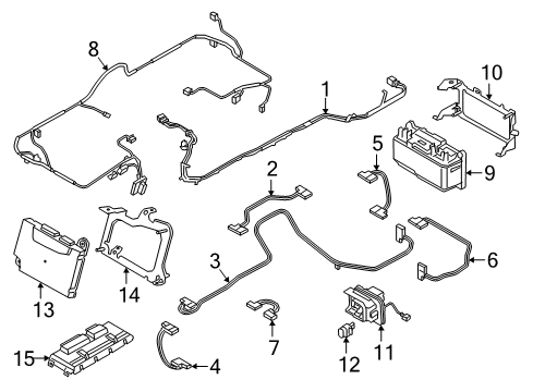 2019 BMW 530e Battery Hv Accumulator High-Voltage Cable Set Diagram for 61126823637