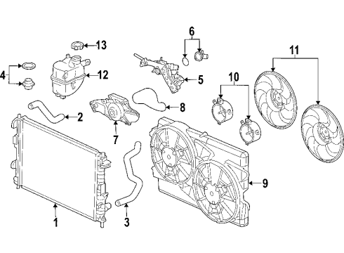 2005 Saturn Vue Window Defroster Thermostat Kit-Engine Coolant Diagram for 12581519