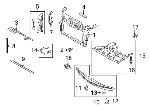 2011 Lincoln MKT Automatic Temperature Controls Radiator Support Diagram for DA8Z-16138-A