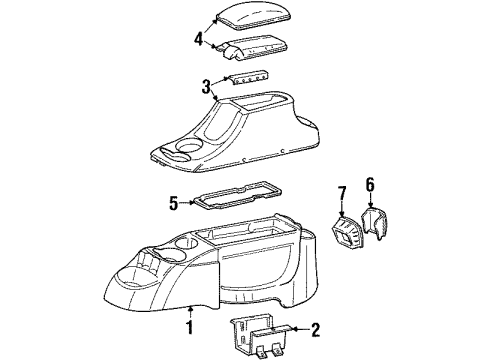 1998 Mercury Sable Center Console Console Diagram for XF1Z54045A36GAA