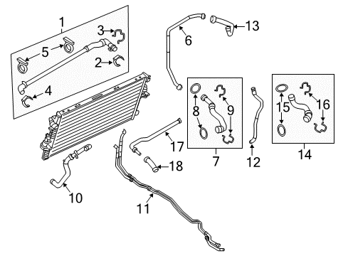 2011 Ford F-350 Super Duty Intercooler Upper Hose Diagram for BC3Z-8597-A