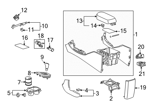 2012 Toyota RAV4 Console Side Panel Diagram for 58833-0R010-B0