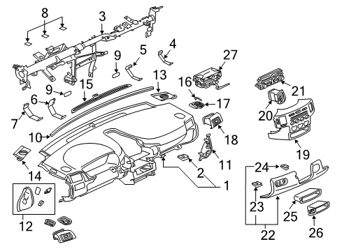 2004 Mitsubishi Endeavor Instrument Panel Nut-Spring Diagram for MB135995