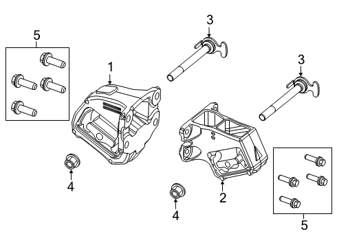 2020 Ram 2500 Engine & Trans Mounting Engine Mount Diagram for 68505095AA