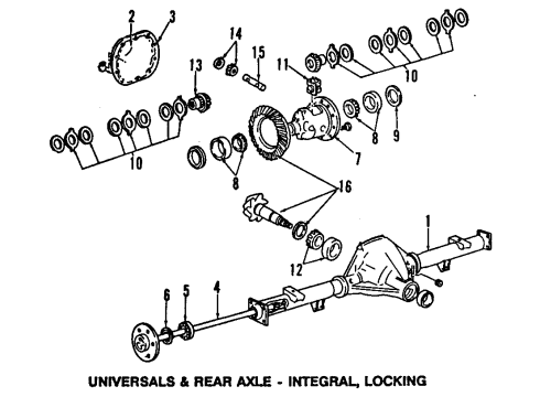 1997 Ford F-250 Rear Axle, Differential, Propeller Shaft Ring & Pinion Diagram for 6L3Z-4209-E