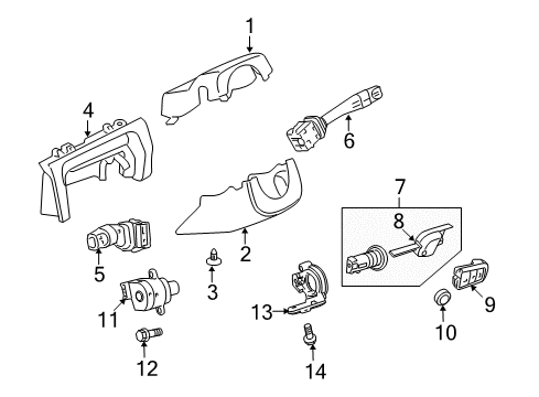 2009 Pontiac G8 Switches Switch, Windshield Wiper & Windshield Washer Diagram for 92204389