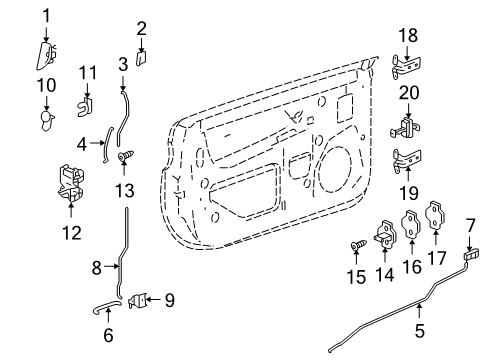 2006 Chevrolet SSR Door & Components Hinge Asm-Front Side Door Lower Diagram for 15932612