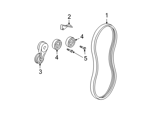 2001 Oldsmobile Alero Belts & Pulleys Bolt, Belt Idler Pulley Diagram for 24508425