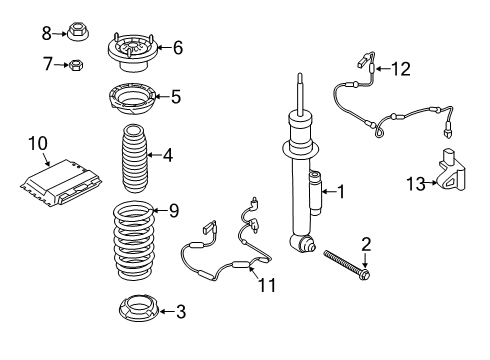 2022 BMW M850i xDrive Struts & Components - Rear Cable, Wheel Acceleration Sensor Diagram for 37146861346