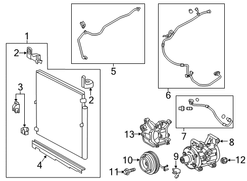 2017 Toyota Tacoma Air Conditioner Compressor Bracket Diagram for 88688-04300