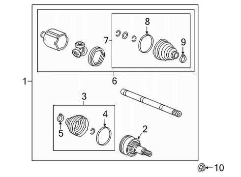 2022 Chevrolet Suburban Axle Components - Front Inner Boot Clamp Diagram for 84392095