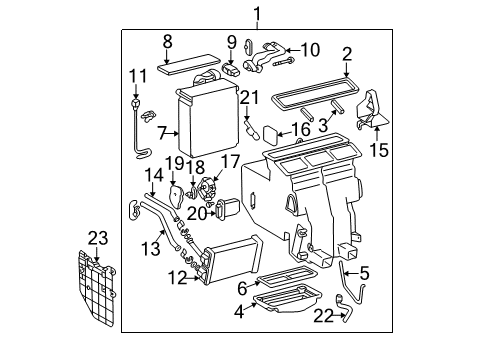 2003 Toyota Solara Switches & Sensors AC & Heater Assembly Packing Diagram for 88578-06040