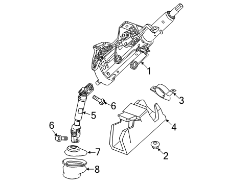 2014 Buick LaCrosse Steering Column, Steering Wheel & Trim Lower Shaft Diagram for 13301907