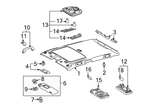 2012 Toyota Prius Bulbs Map Lamp Assembly Diagram for 81260-47120-B0