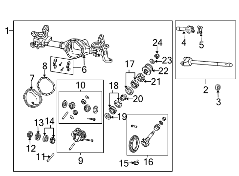 2006 Dodge Ram 2500 Front Axle & Carrier Bearing-Differential Side Diagram for 5086689AA